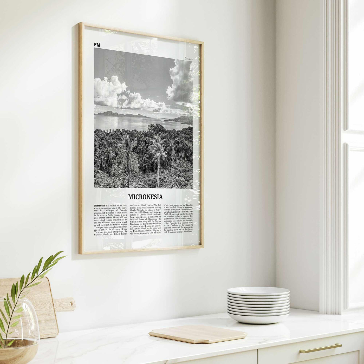 Micronesia Print Black and White, Micronesia Wall Art, Micronesia Poster, Micronesia Photo, Micronesi Decor, Romanum Island, Chuuk, Oceania