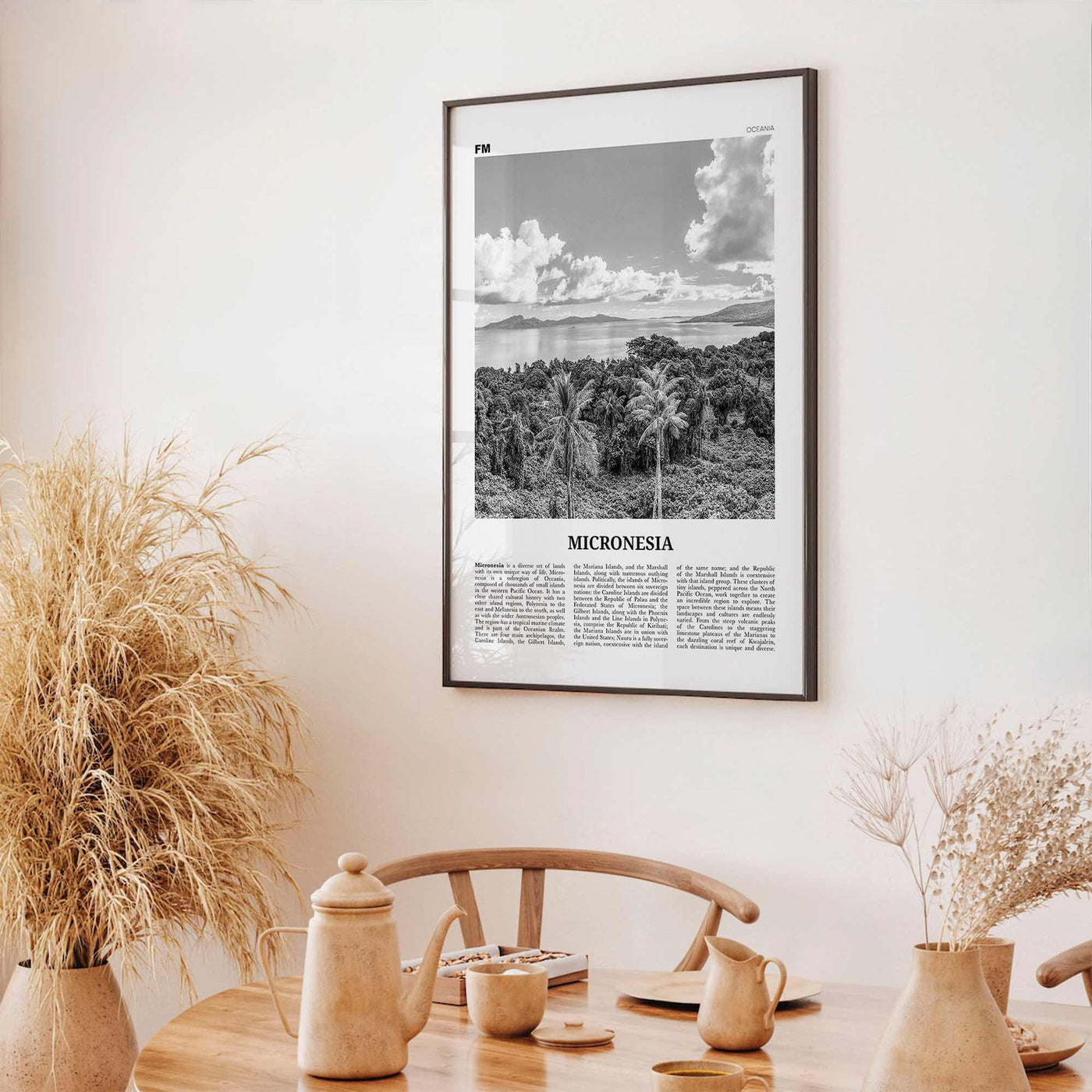 Micronesia Print Black and White, Micronesia Wall Art, Micronesia Poster, Micronesia Photo, Micronesi Decor, Romanum Island, Chuuk, Oceania