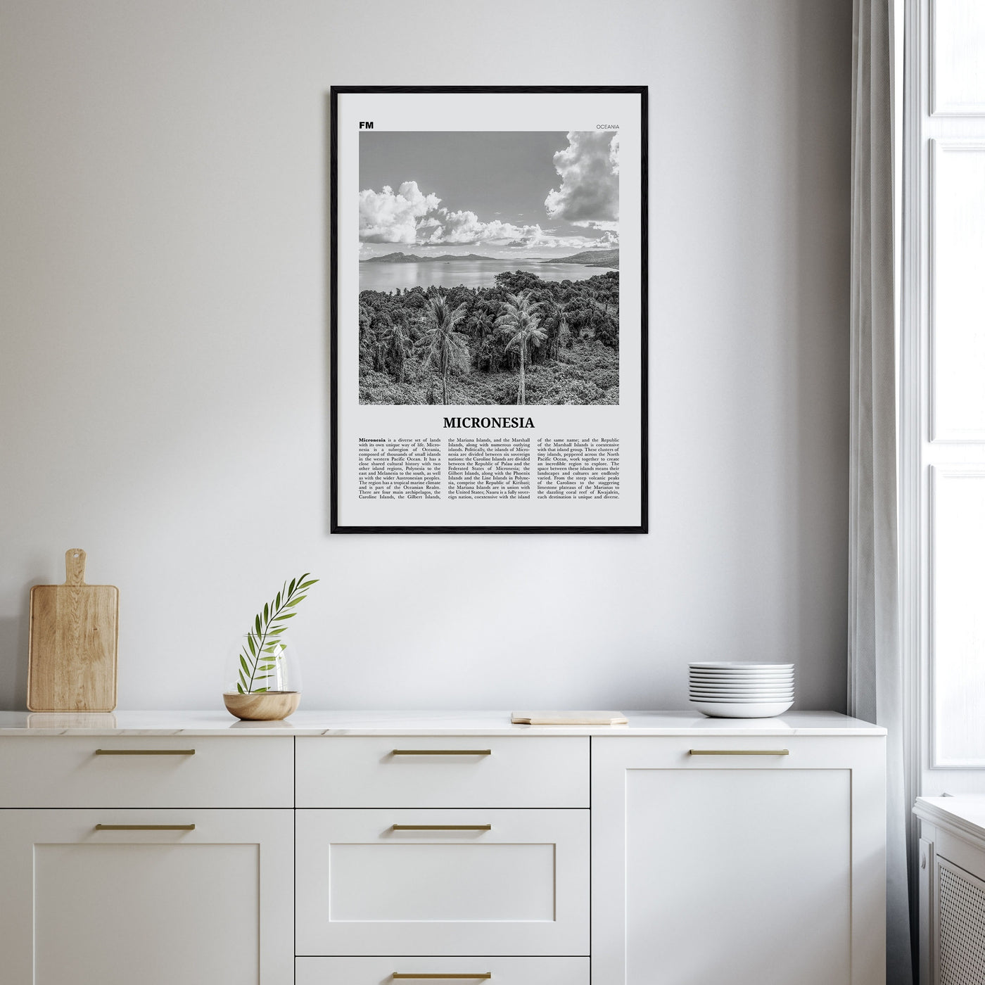 Micronesia Travel B&W Poster