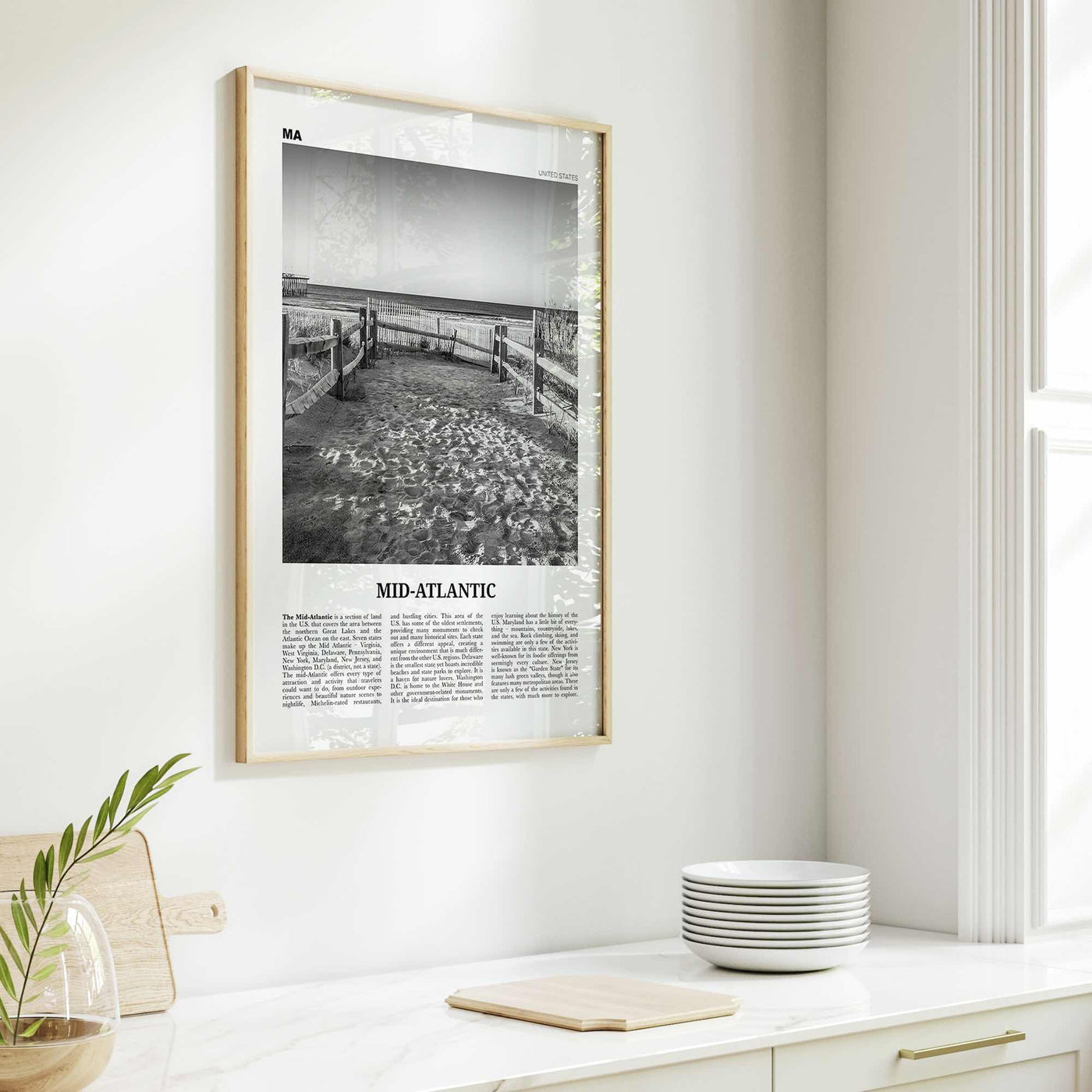 Mid Atlantic Print Black and White, Mid-Atlantic Wall Art, Mid-Atlantic Poster, Mid-Atlantic Photo, Mid-Atlantic Décor, United States