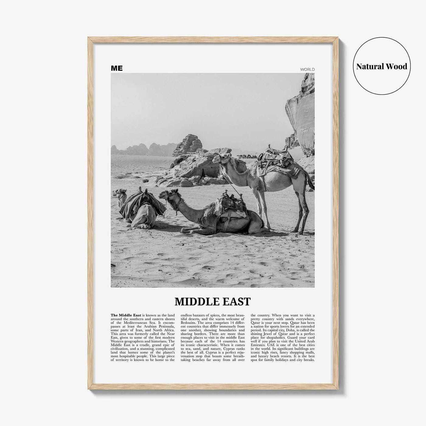 Middle East Print Black and White, Middle East Wall Art, Middle East Poster, Middle East Photo, Middle East Wall Decor, Continent Art Print