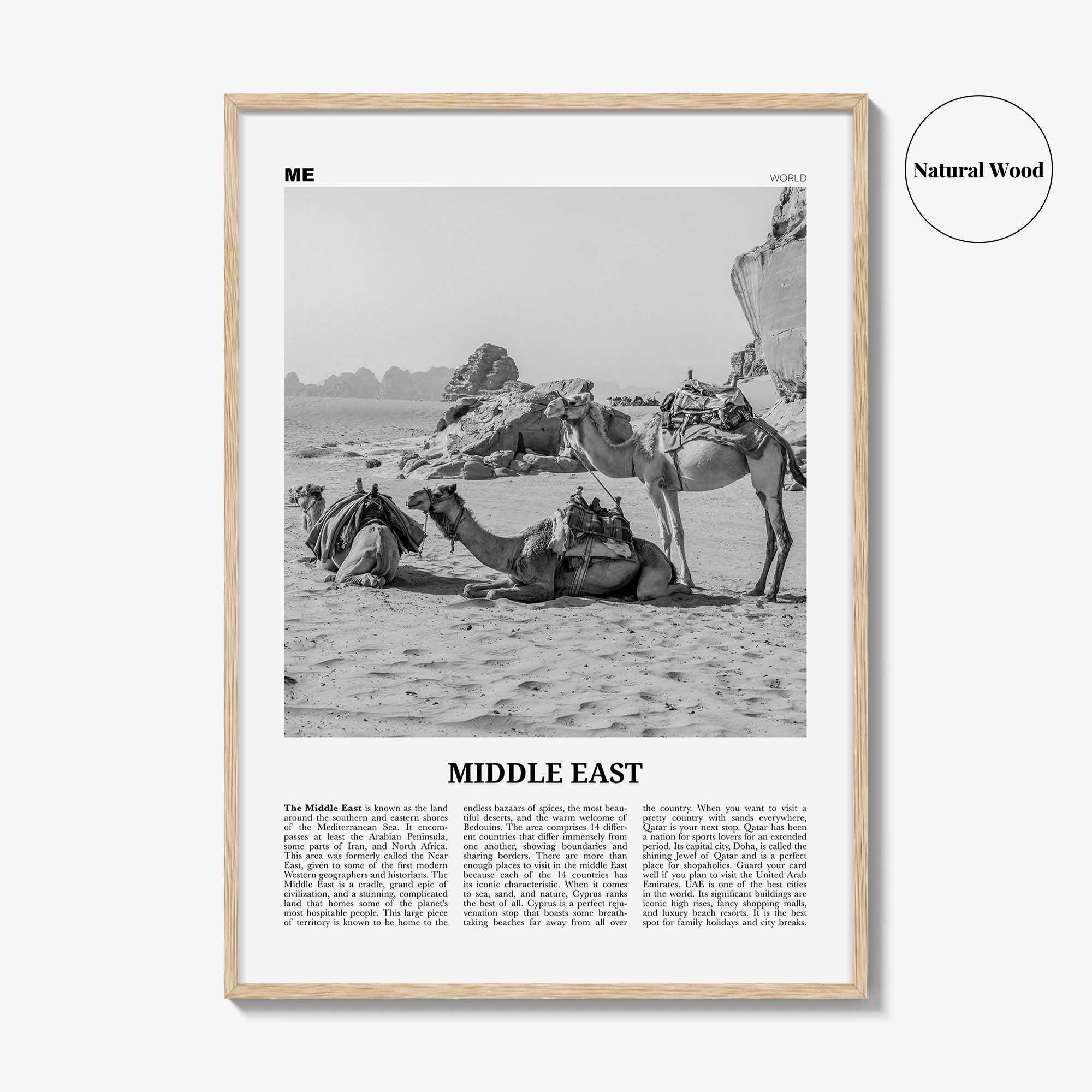 Middle East Print Black and White, Middle East Wall Art, Middle East Poster, Middle East Photo, Middle East Wall Decor, Continent Art Print