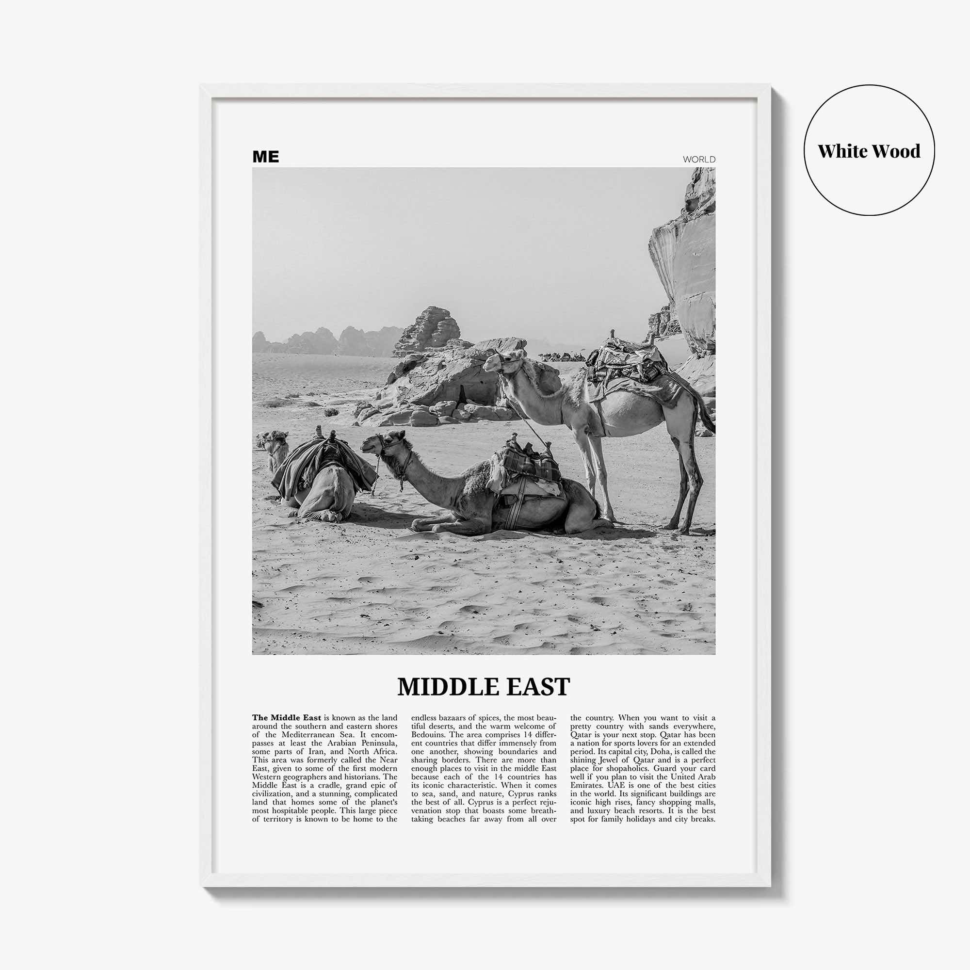 Middle East Print Black and White, Middle East Wall Art, Middle East Poster, Middle East Photo, Middle East Wall Decor, Continent Art Print