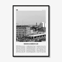 Middlesbrough Print Black and White, Middlesbrough Wall Art, Middlesbrough Poster, Middlesbrough Photo, Wall Décor, Middlesbrough Map