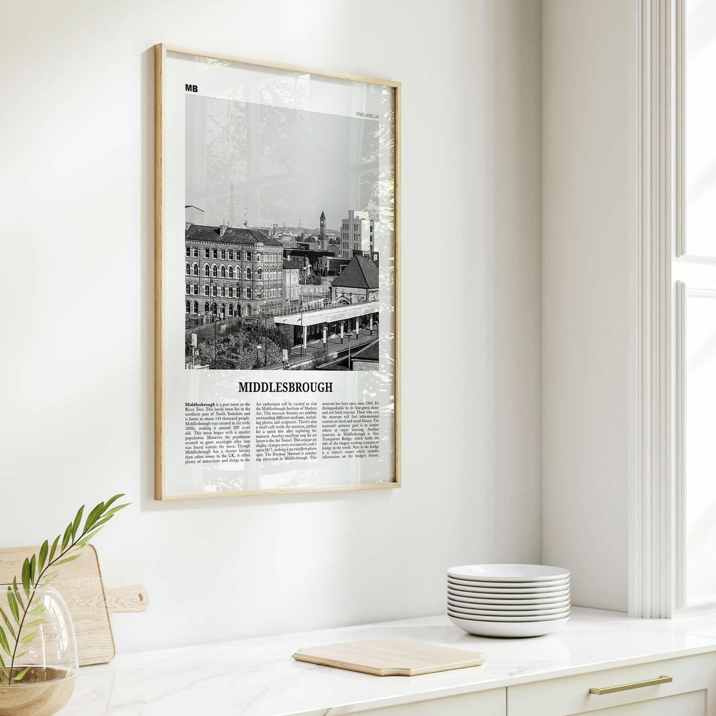 Middlesbrough Print Black and White, Middlesbrough Wall Art, Middlesbrough Poster, Middlesbrough Photo, Wall Décor, Middlesbrough Map