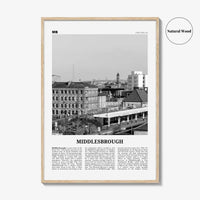 Middlesbrough Print Black and White, Middlesbrough Wall Art, Middlesbrough Poster, Middlesbrough Photo, Wall Décor, Middlesbrough Map