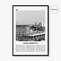Middlesbrough Print Black and White, Middlesbrough Wall Art, Middlesbrough Poster, Middlesbrough Photo, Wall Décor, Middlesbrough Map