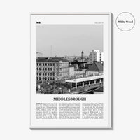 Middlesbrough Print Black and White, Middlesbrough Wall Art, Middlesbrough Poster, Middlesbrough Photo, Wall Décor, Middlesbrough Map