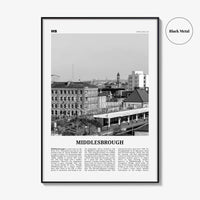 Middlesbrough Print Black and White, Middlesbrough Wall Art, Middlesbrough Poster, Middlesbrough Photo, Wall Décor, Middlesbrough Map