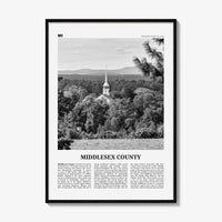 Middlesex County Print Black and White, Middlesex County Wall Art, Middlesex Poster, Middlesex Photo, Middlesex Wall Décor, Middlesex Map