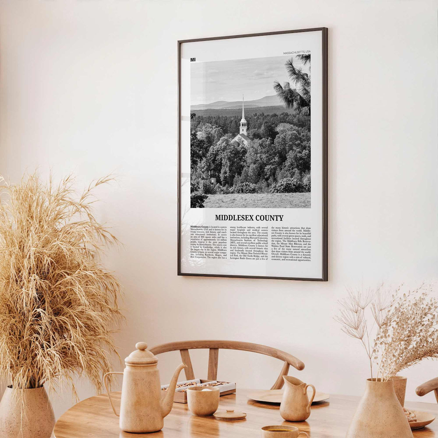 Middlesex County Print Black and White, Middlesex County Wall Art, Middlesex Poster, Middlesex Photo, Middlesex Wall Décor, Middlesex Map