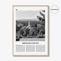 Middlesex County Print Black and White, Middlesex County Wall Art, Middlesex Poster, Middlesex Photo, Middlesex Wall Décor, Middlesex Map