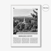 Middlesex County Print Black and White, Middlesex County Wall Art, Middlesex Poster, Middlesex Photo, Middlesex Wall Décor, Middlesex Map