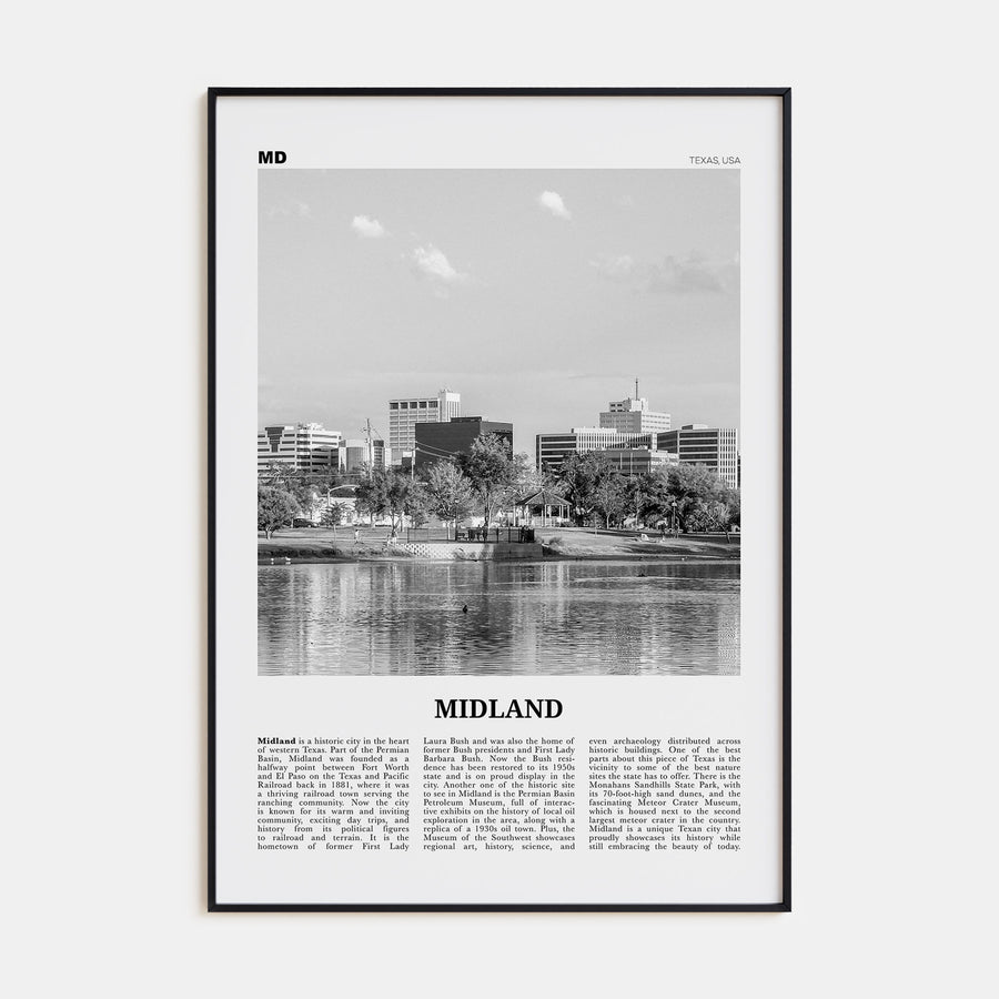Midland Travel B&W Poster