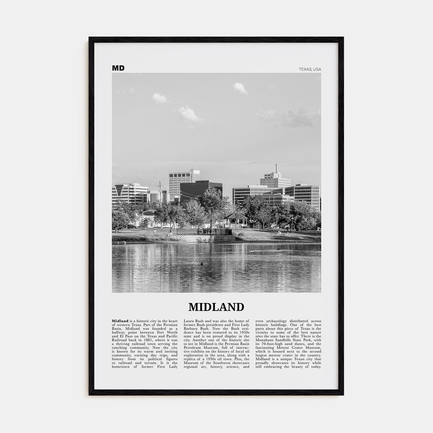 Midland Travel B&W Poster