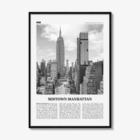 Midtown Manhattan Print Black and White, Midtown Manhattan Wall Art, Midtown Manhattan Poster, Midtown Manhattan Photo, New York, USA