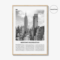 Midtown Manhattan Print Black and White, Midtown Manhattan Wall Art, Midtown Manhattan Poster, Midtown Manhattan Photo, New York, USA