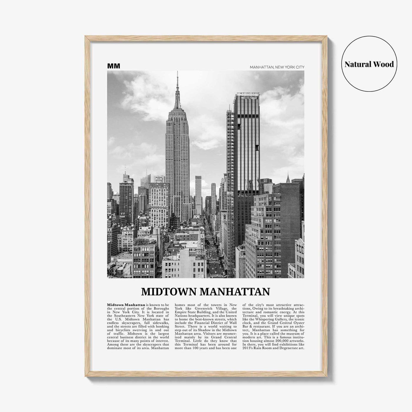 Midtown Manhattan Print Black and White, Midtown Manhattan Wall Art, Midtown Manhattan Poster, Midtown Manhattan Photo, New York, USA