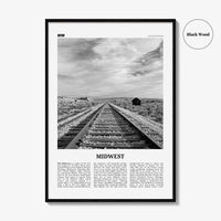 Midwest Print Black and White, Midwest Wall Art, Midwest Poster, Midwest Photo, Midwest Wall Décor, Midwest Map, United States