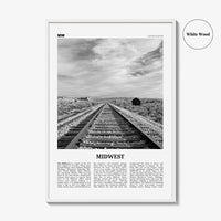 Midwest Print Black and White, Midwest Wall Art, Midwest Poster, Midwest Photo, Midwest Wall Décor, Midwest Map, United States