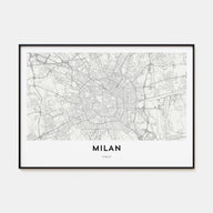 Milan Map Landscape Poster