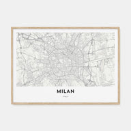 Milan Map Landscape Poster