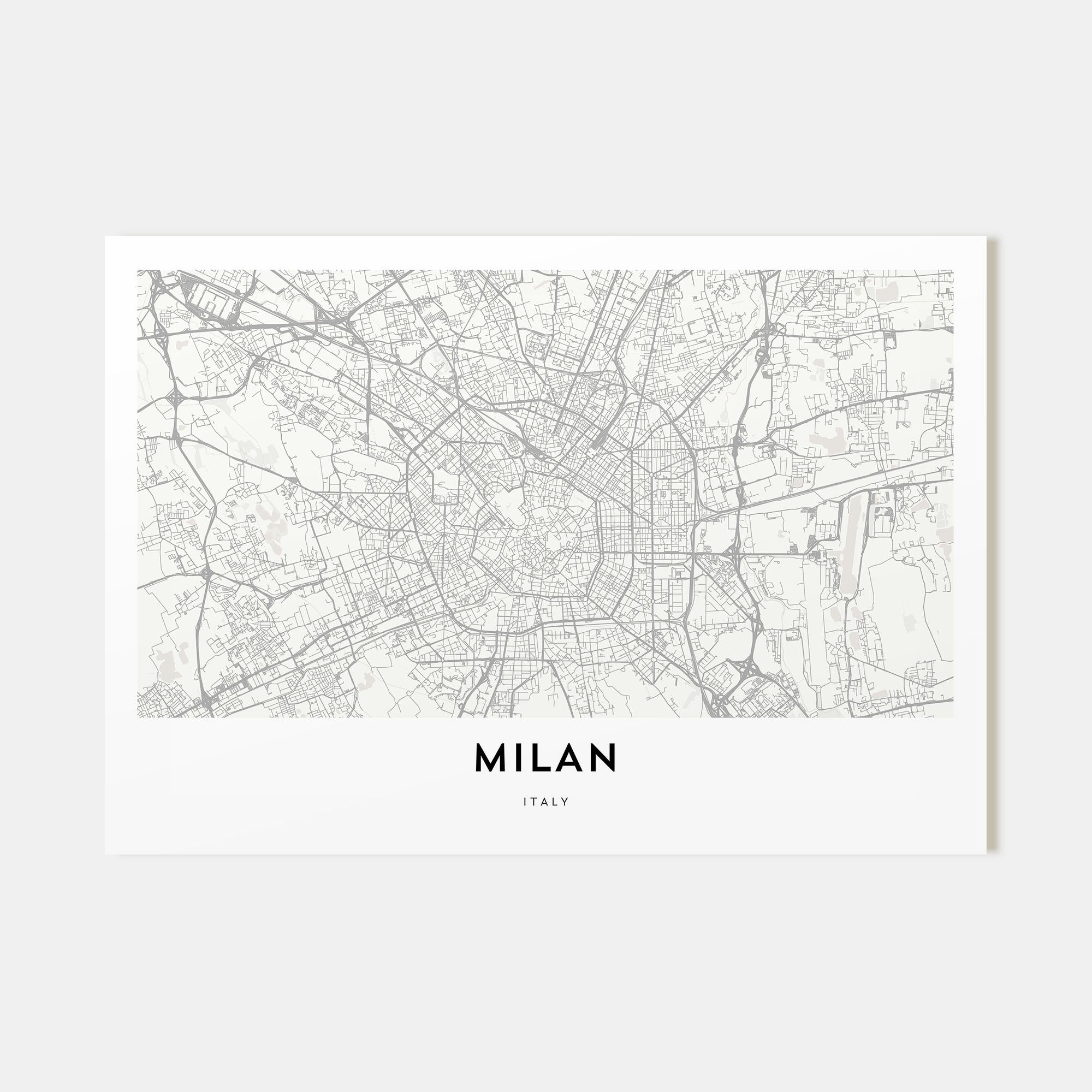Milan Map Landscape Poster