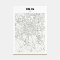 Milan Map Portrait Poster