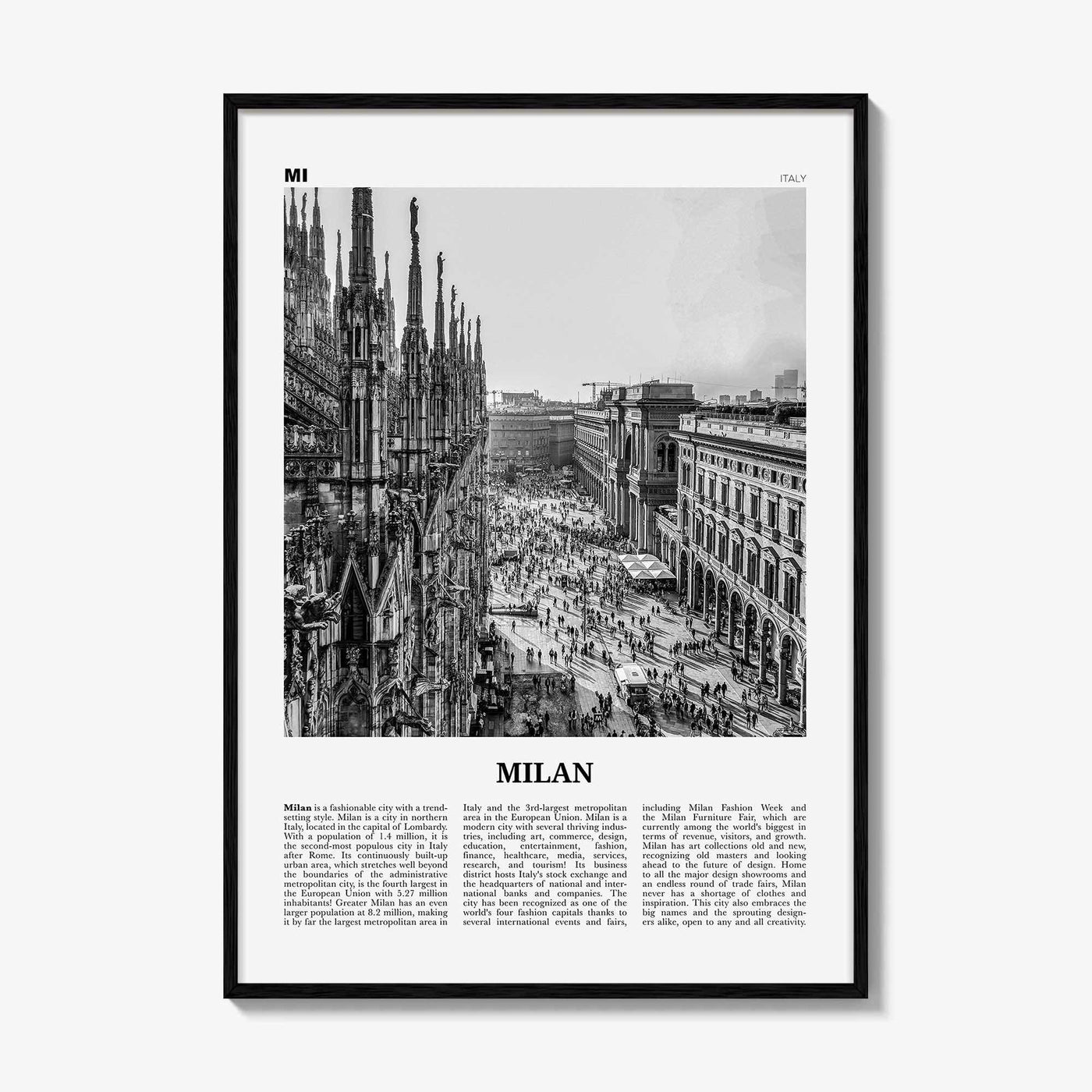 Milan Print Black and White No 1, Milan Wall Art, Milan Poster, Milan Photo, Milan Wall Decor, City Art Print, Italy, Milano, Italia
