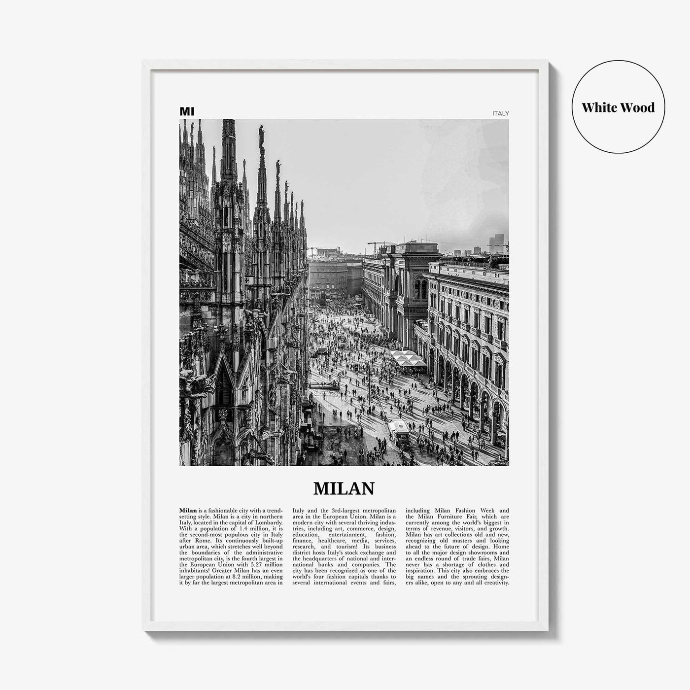 Milan Print Black and White No 1, Milan Wall Art, Milan Poster, Milan Photo, Milan Wall Decor, City Art Print, Italy, Milano, Italia