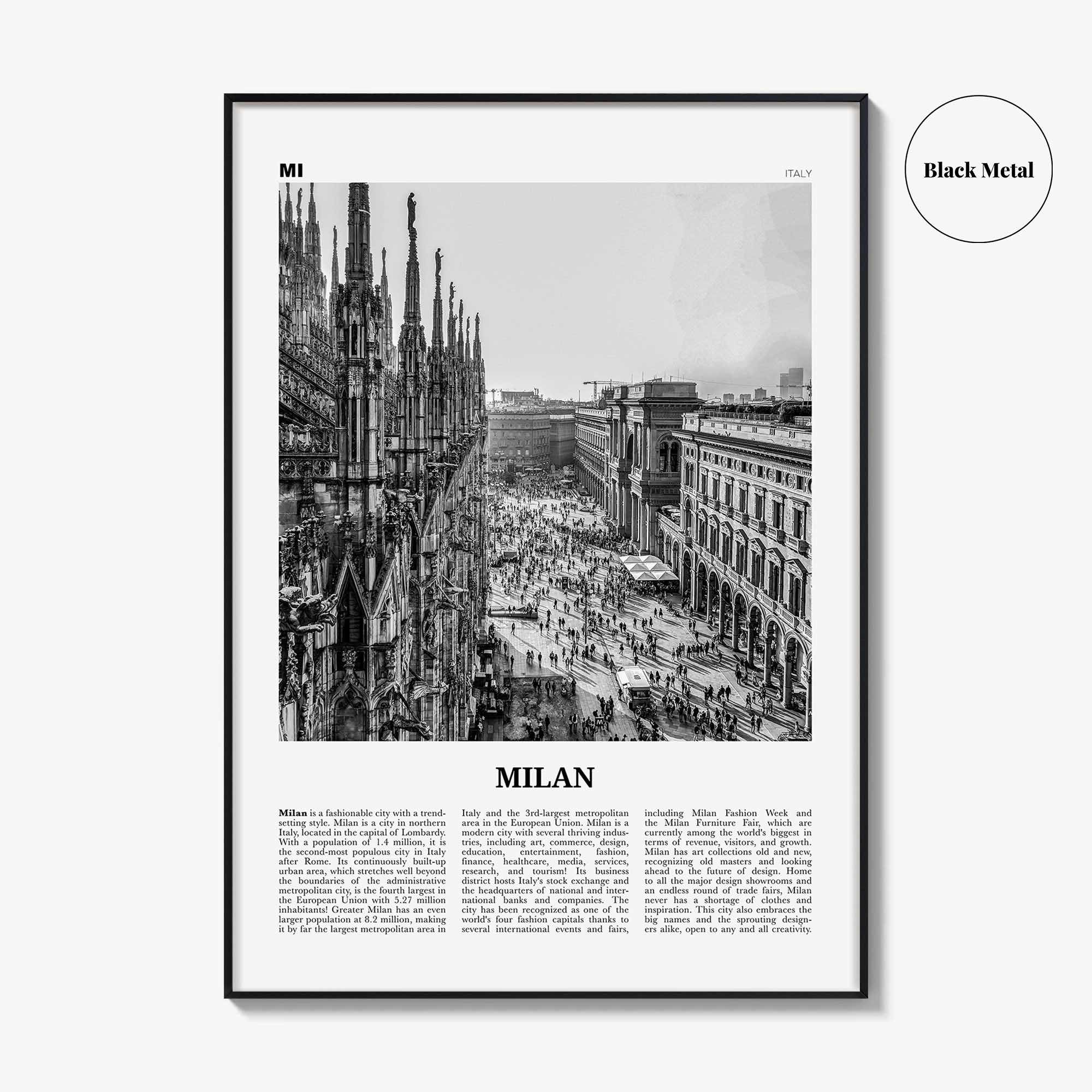 Milan Print Black and White No 1, Milan Wall Art, Milan Poster, Milan Photo, Milan Wall Decor, City Art Print, Italy, Milano, Italia