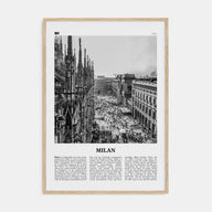 Milan Travel B&W No 1 Poster
