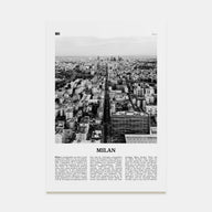 Milan Travel B&W No 2 Poster