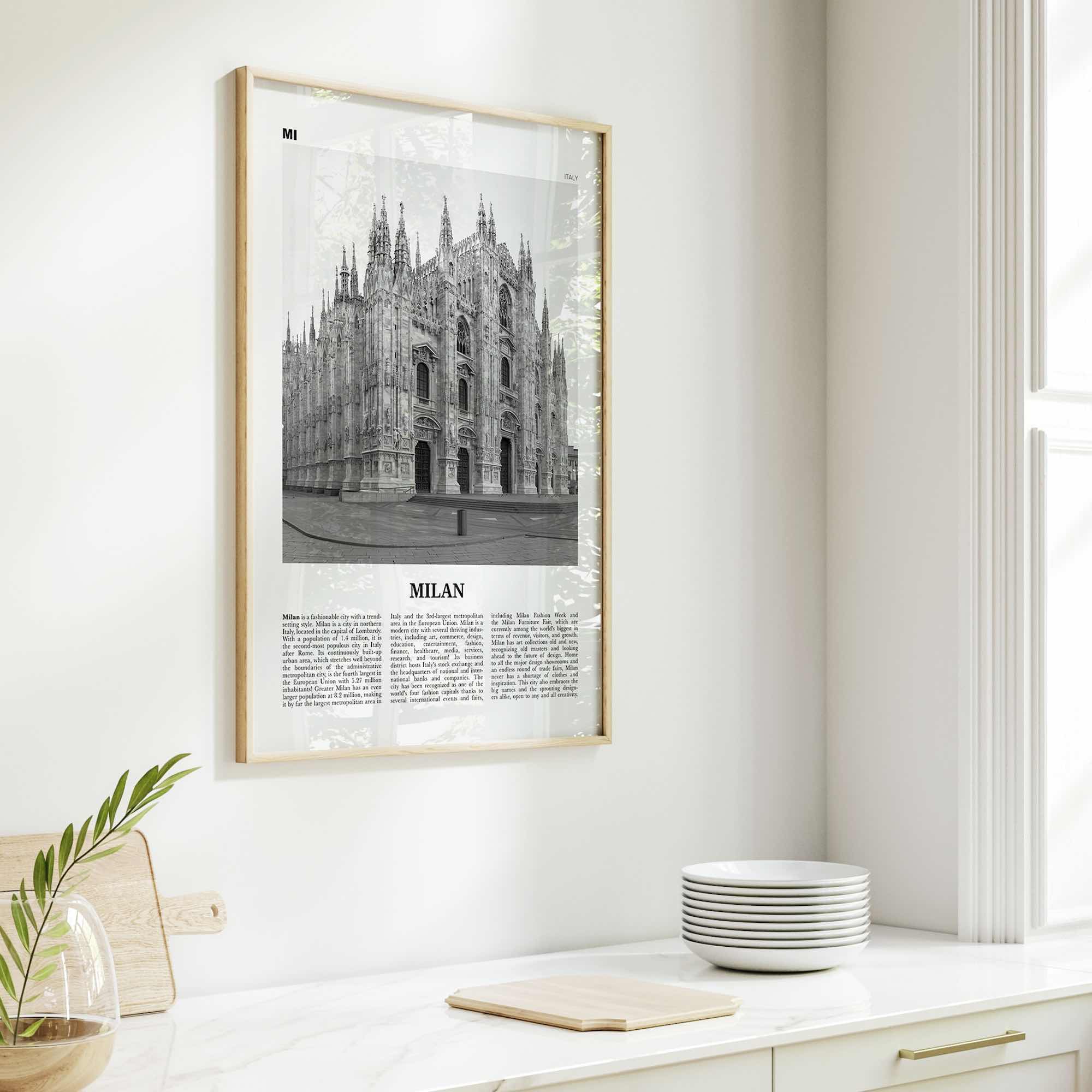 Milan Print Black and White No 3, Milan Wall Art, Milan Poster, Milan Photo, Milan Wall Décor, Milan Map, Italy