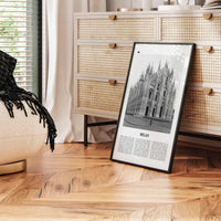 Milan Print Black and White No 3, Milan Wall Art, Milan Poster, Milan Photo, Milan Wall Décor, Milan Map, Italy
