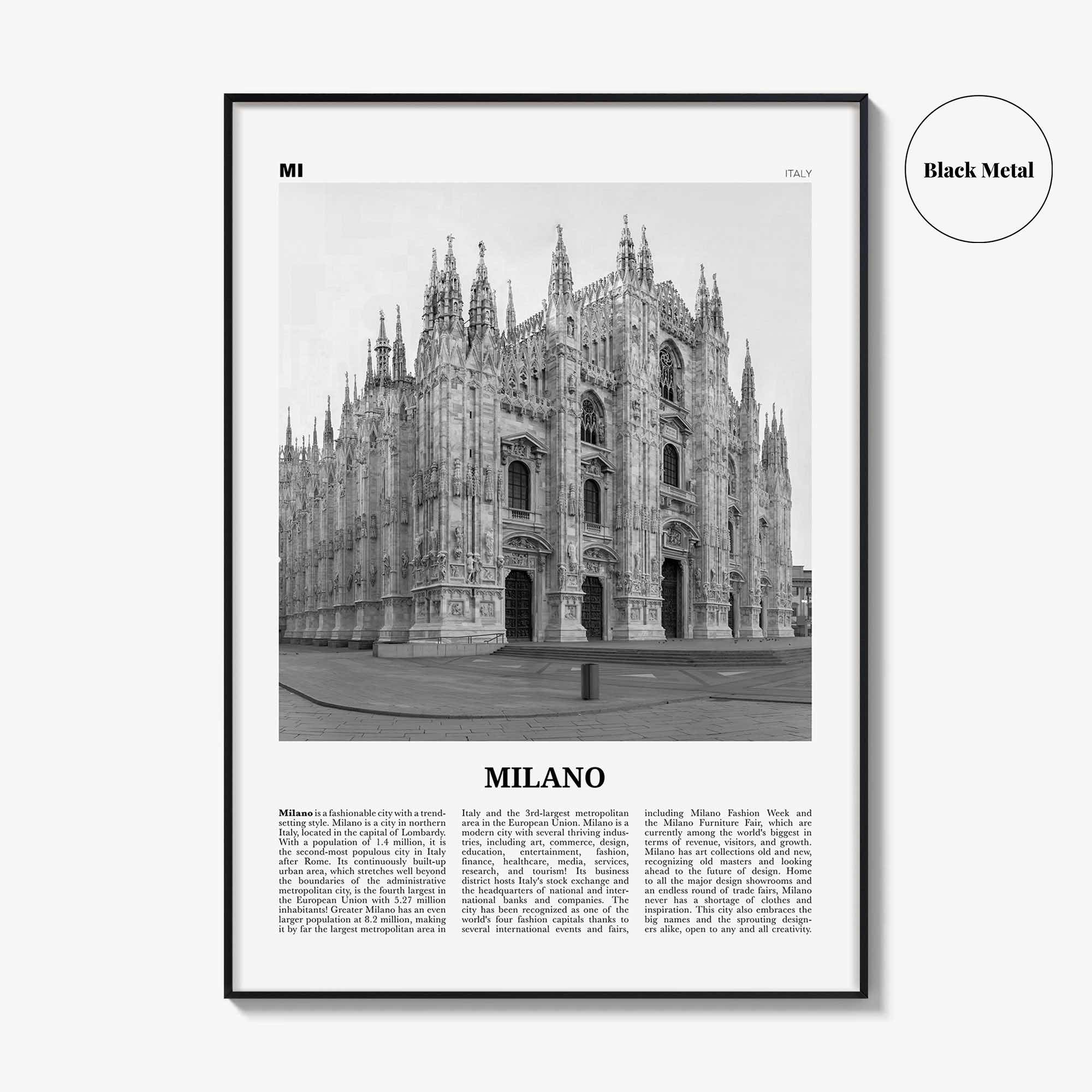 Milano Print Black and White, Milano Wall Art, Milano Poster, Milano Photo, Milano Wall Décor, Milano Map, Italy