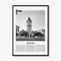 Mildura Print Black and White, Mildura Wall Art, Mildura Poster, Mildura Photo, Mildura Wall Décor, Mildura Map, Australia