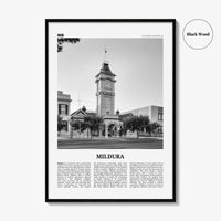Mildura Print Black and White, Mildura Wall Art, Mildura Poster, Mildura Photo, Mildura Wall Décor, Mildura Map, Australia