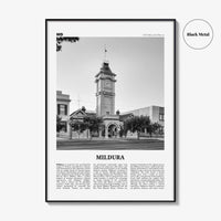 Mildura Print Black and White, Mildura Wall Art, Mildura Poster, Mildura Photo, Mildura Wall Décor, Mildura Map, Australia