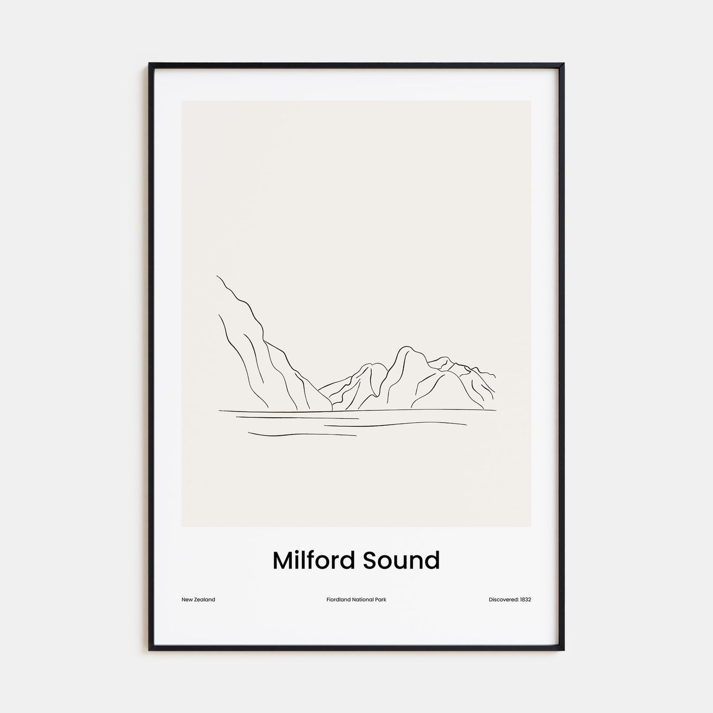 Milford Sound Drawn Poster