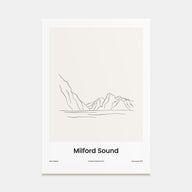 Milford Sound Drawn Poster
