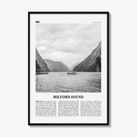 Milford Sound Print Black and White, Milford Sound Wall Art, Milford Sound Poster, Milford Sound Photo, Piopiotahi, Fiordland, New Zealand