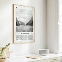 Milford Sound Print Black and White, Milford Sound Wall Art, Milford Sound Poster, Milford Sound Photo, Piopiotahi, Fiordland, New Zealand