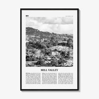 Mill Valley Print Black and White, Mill Valley Wall Art, Mill Valley Poster, Mill Valley Photo, Mill Valley Wall Décor, California, USA