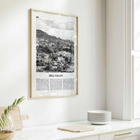 Mill Valley Print Black and White, Mill Valley Wall Art, Mill Valley Poster, Mill Valley Photo, Mill Valley Wall Décor, California, USA