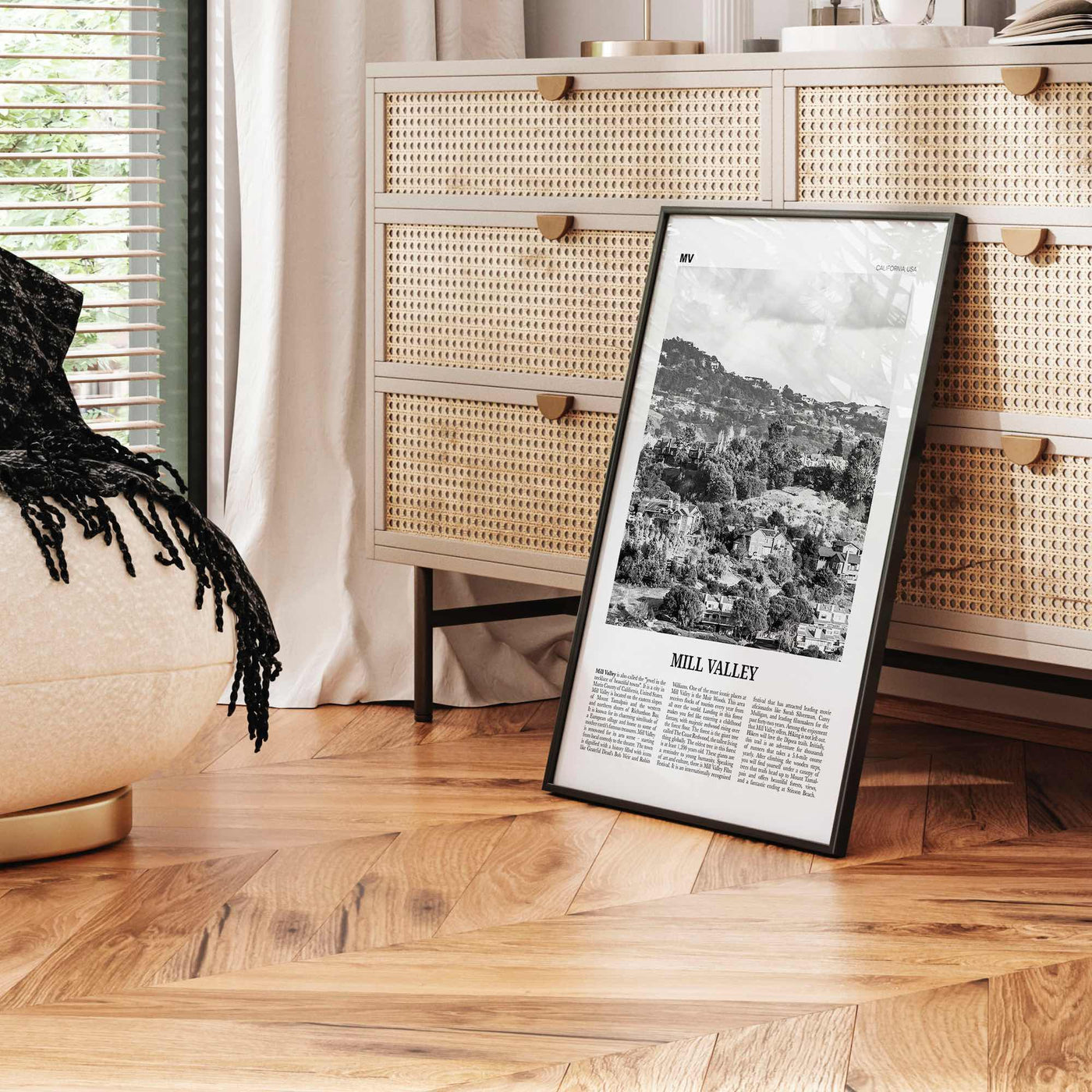 Mill Valley Print Black and White, Mill Valley Wall Art, Mill Valley Poster, Mill Valley Photo, Mill Valley Wall Décor, California, USA