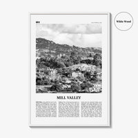 Mill Valley Print Black and White, Mill Valley Wall Art, Mill Valley Poster, Mill Valley Photo, Mill Valley Wall Décor, California, USA