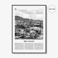 Mill Valley Print Black and White, Mill Valley Wall Art, Mill Valley Poster, Mill Valley Photo, Mill Valley Wall Décor, California, USA