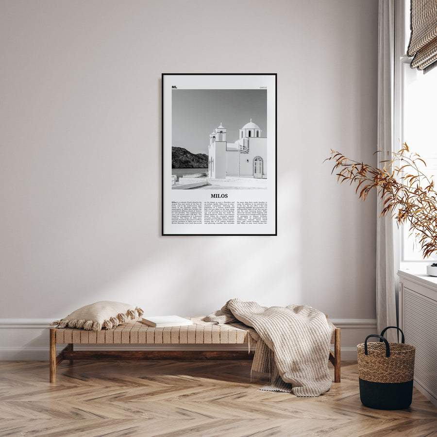 Milos Travel B&W Poster