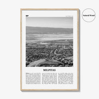 Milpitas Print Black and White, Milpitas Wall Art, Milpitas Poster, Milpitas Photo, Milpitas Wall Décor, Milpitas Map, California, USA
